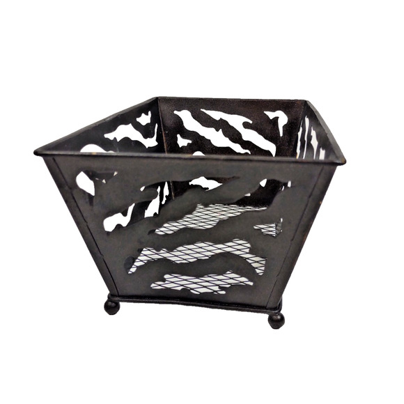 VTG Perfume Gift Basket Vanity Storage Bronzed Metal Cut Outs Ornate Regency 9" - Picture 8 of 9